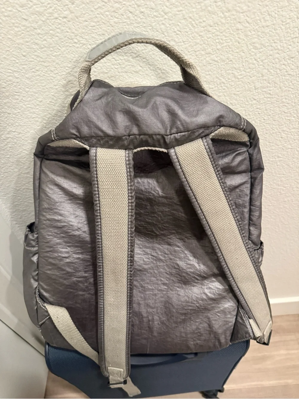 Kipling Shimmery Gray Everyday Backpack